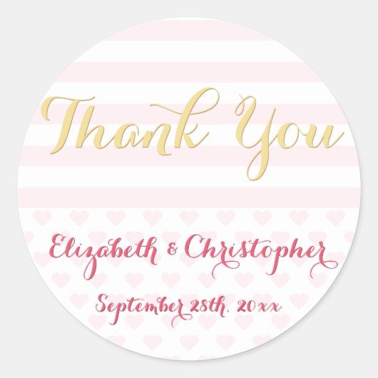 Moderne elegante Hochzeit Vielen Dank Runder Aufkleber (Vorderseite)