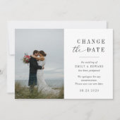 Moderne Elegante Hochzeiten ändern die Datumskarte Save The Date (Vorderseite)