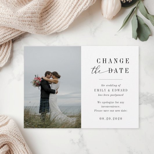 Moderne Elegante Hochzeiten ändern die Datumskarte Save The Date