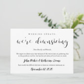 Moderne elegante Hochzeitsankündigung in Downsize (Stehend Vorderseite)