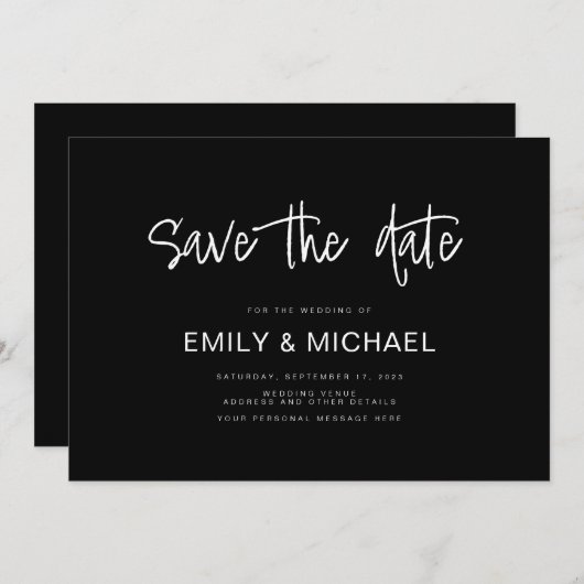 Moderne elegante Hochzeitsankündigung Save the Dat Save The Date (Vorne/Hinten)