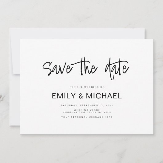 Moderne elegante Hochzeitsankündigung Save the Dat Save The Date (Vorderseite)