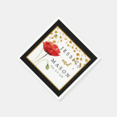 Moderne elegante Hochzeitscocktail Napkins Serviette (Ecke)