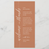 Moderne elegante Hochzeitsdinner-Dankeskarten Programm (Vorderseite)