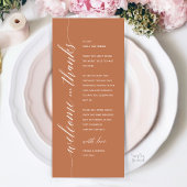 Moderne elegante Hochzeitsdinner-Dankeskarten Programm