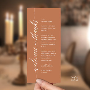 Moderne elegante Hochzeitsdinner-Dankeskarten Programm