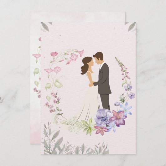 Moderne elegante Hochzeitseinladung Einladung (Vorne/Hinten)