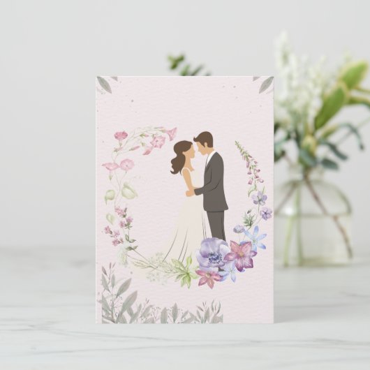 Moderne elegante Hochzeitseinladung Einladung (Stehend Vorderseite)