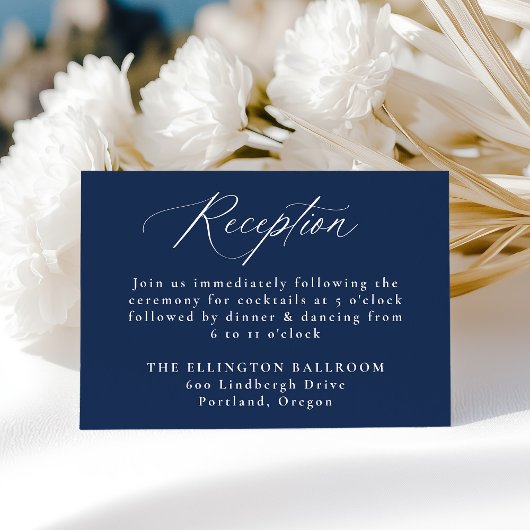 Moderne, elegante Hochzeitsempfehlung der Marine Begleitkarte