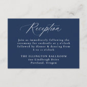 Moderne, elegante Hochzeitsempfehlung der Marine Begleitkarte (Vorderseite)