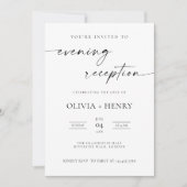 Moderne, elegante Hochzeitsempfehlung für Abend Einladung (Vorderseite)