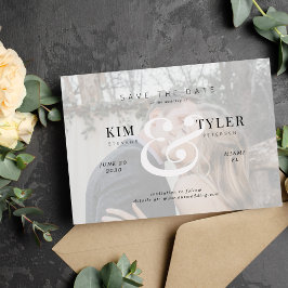 Moderne, elegante Hochzeitsfeier mit eigenem Foto Save The Date