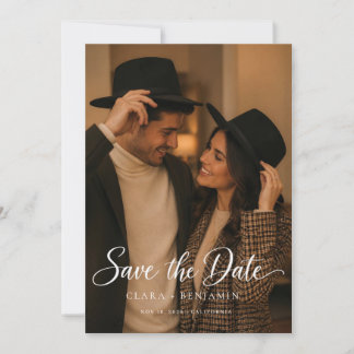 Moderne elegante Hochzeitsfoto-Save-The-Date-Anzei Save The Date