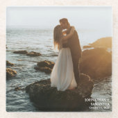 Moderne, elegante Hochzeitsfotografie Glasuntersetzer (Vorderseite)