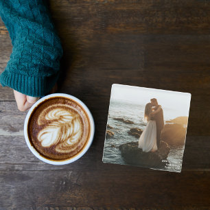 Moderne, elegante Hochzeitsfotografie Glasuntersetzer