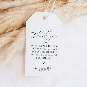 Moderne elegante Hochzeitsgeschenk-Dankeschön Geschenkanhänger