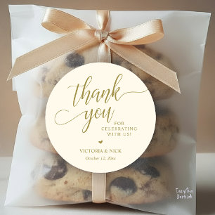 Moderne elegante Hochzeitsgeschenke als Dankeschön Runder Aufkleber