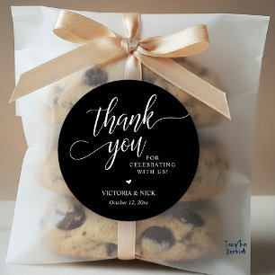 Moderne elegante Hochzeitsgeschenke - Danke Runder Aufkleber
