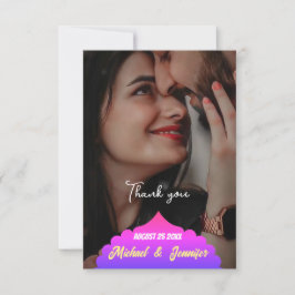 Moderne, elegante Hochzeitskarte Dankeskarte