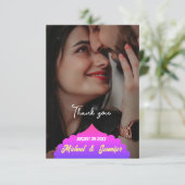 Moderne, elegante Hochzeitskarte Dankeskarte (Stehend Vorderseite)