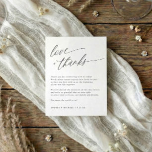 Moderne elegante Hochzeitskarte Dankeskarte