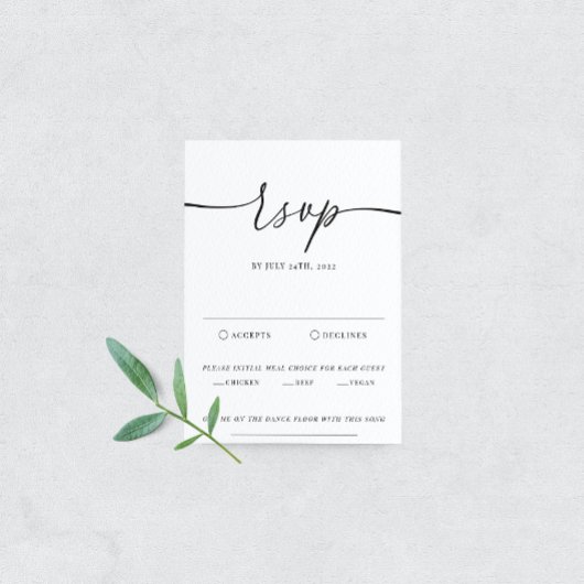 Moderne elegante Hochzeitskarte RSVP