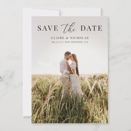 Moderne elegante Hochzeitskarte Save the Date für (Vorderseite)