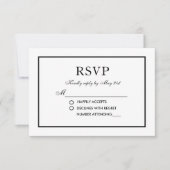 Moderne elegante Hochzeitskarte UAWG Black & White RSVP Karte (Vorderseite)