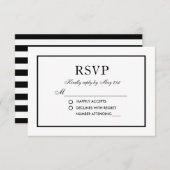 Moderne elegante Hochzeitskarte UAWG Black & White RSVP Karte (Vorne/Hinten)