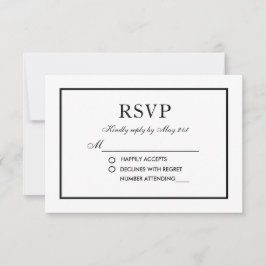 Moderne elegante Hochzeitskarte UAWG Black & White RSVP Karte