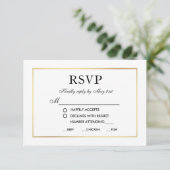 Moderne elegante Hochzeitskarte UAWG Schwarz-weiß RSVP Karte (Stehend Vorderseite)
