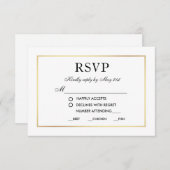 Moderne elegante Hochzeitskarte UAWG Schwarz-weiß RSVP Karte (Vorne/Hinten)