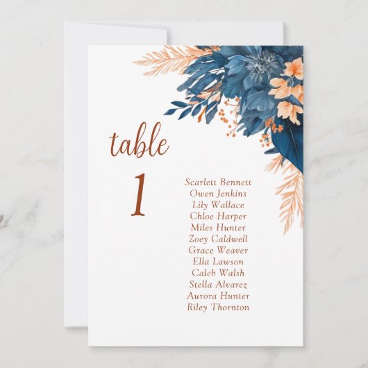 Moderne, elegante Hochzeitskarten mit Blumenmuster Einladung (Vorderseite)