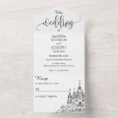Moderne, elegante Hochzeitskathedral All In One Einladung (Innen Boden)