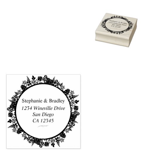 Moderne elegante Hochzeitskautschuk-Rücksendeadres Gummistempel (Stempel)