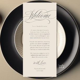 Moderne elegante Hochzeitsplatz-Dankeskarten-Einst Programm