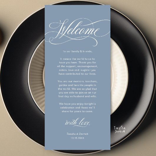 Moderne elegante Hochzeitsplatz-Einstellungs-Danke Programm