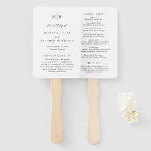 Moderne elegante Hochzeitsprogramm Fächer
