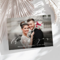 Moderne, elegante Hochzeitsschrift danke