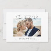 Moderne elegante Hochzeitsschrift Save The Date (Vorderseite)