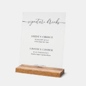 Moderne elegante Hochzeitssignaturgetränke Acrylschild (Winkel)