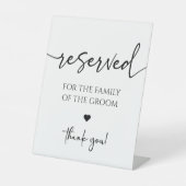 Moderne elegante Hochzeitssitze reserviert Sockelschild (Vorderseite)