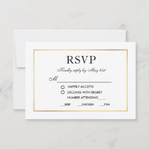 Moderne, elegante Hochzeitsstift-UAWG Schwarz-weiß RSVP Karte