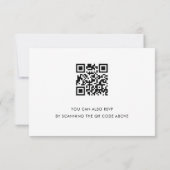 Moderne Elegante Hochzeitsstiftung mit QR-Codelkar RSVP Karte (Rückseite)