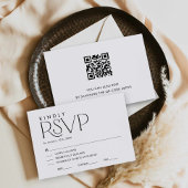 Moderne Elegante Hochzeitsstiftung mit QR-Codelkar RSVP Karte