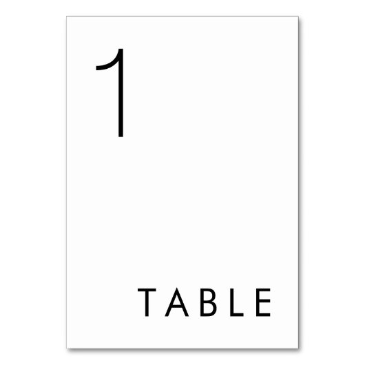 Moderne, elegante Hochzeitsstiftung Tischnummer (Vorderseite)