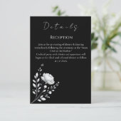 Moderne elegante Hochzeitsstimmung in Schwarz-Weiß Begleitkarte (Stehend Vorderseite)