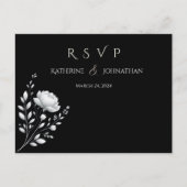 Moderne elegante Hochzeitsstimmung in Schwarz-Weiß Postkarte (Vorderseite)