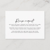Moderne elegante Hochzeitsstipenanfrage Begleitkarte (Vorderseite)