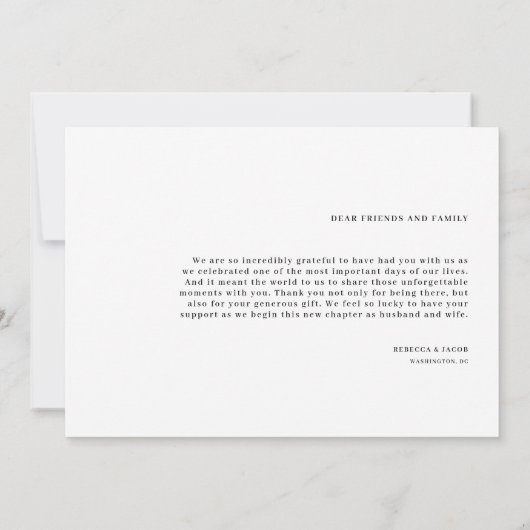 Moderne elegante Hochzeitsstipps - Fotos Danke Kar (Rückseite)